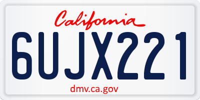 CA license plate 6UJX221