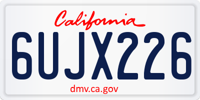CA license plate 6UJX226