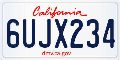 CA license plate 6UJX234