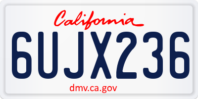 CA license plate 6UJX236
