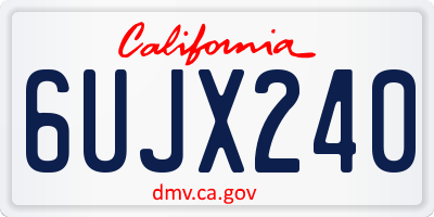 CA license plate 6UJX240