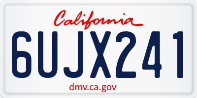 CA license plate 6UJX241