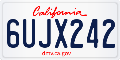 CA license plate 6UJX242
