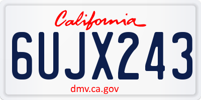 CA license plate 6UJX243