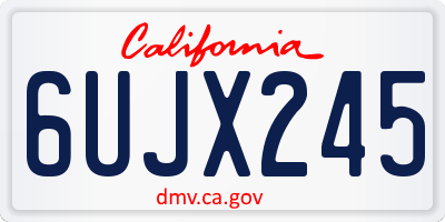 CA license plate 6UJX245