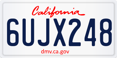 CA license plate 6UJX248