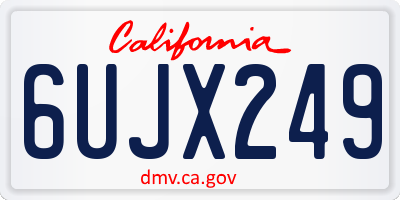 CA license plate 6UJX249