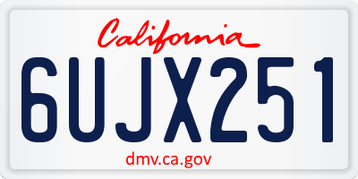 CA license plate 6UJX251