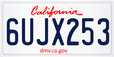 CA license plate 6UJX253
