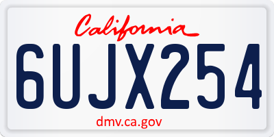 CA license plate 6UJX254