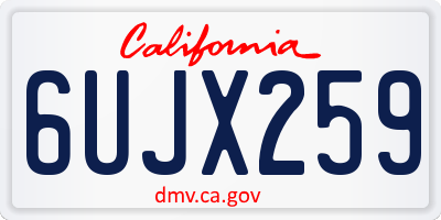 CA license plate 6UJX259