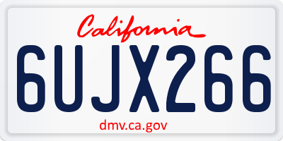 CA license plate 6UJX266