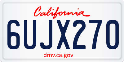 CA license plate 6UJX270