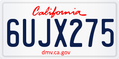 CA license plate 6UJX275