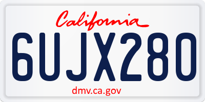 CA license plate 6UJX280
