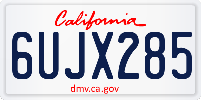 CA license plate 6UJX285