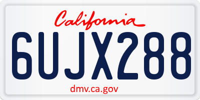 CA license plate 6UJX288