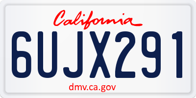 CA license plate 6UJX291
