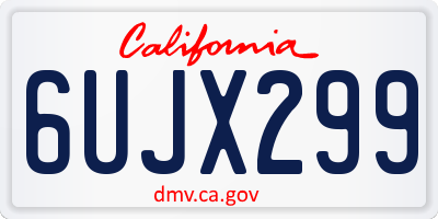 CA license plate 6UJX299
