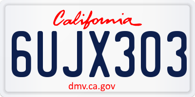 CA license plate 6UJX303