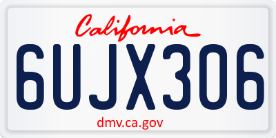 CA license plate 6UJX306