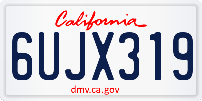 CA license plate 6UJX319