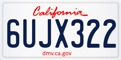 CA license plate 6UJX322