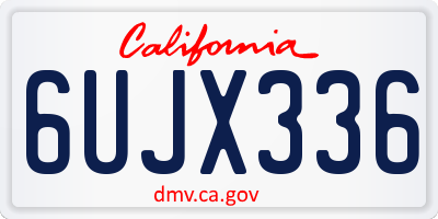 CA license plate 6UJX336