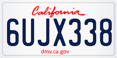 CA license plate 6UJX338