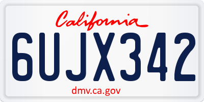 CA license plate 6UJX342