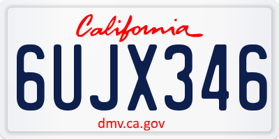 CA license plate 6UJX346