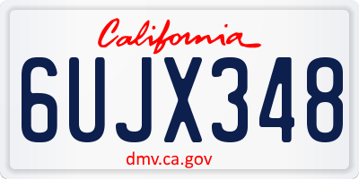 CA license plate 6UJX348
