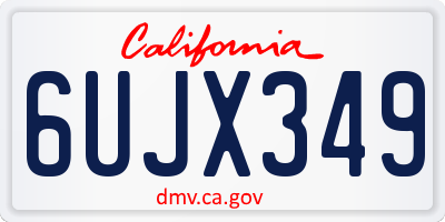 CA license plate 6UJX349