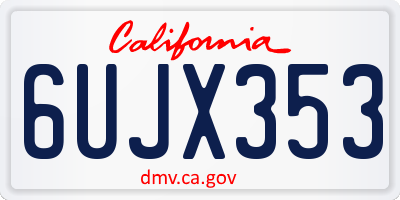 CA license plate 6UJX353