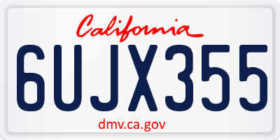 CA license plate 6UJX355
