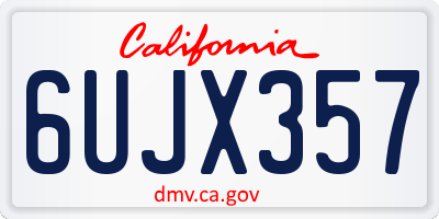 CA license plate 6UJX357