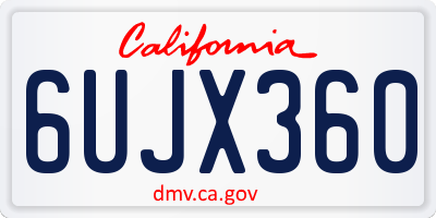 CA license plate 6UJX360