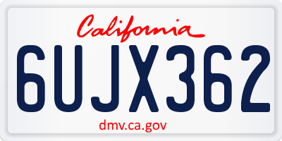 CA license plate 6UJX362