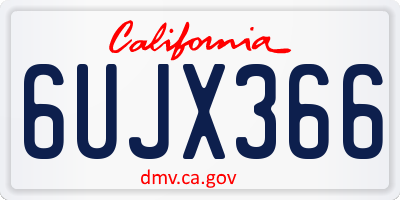 CA license plate 6UJX366