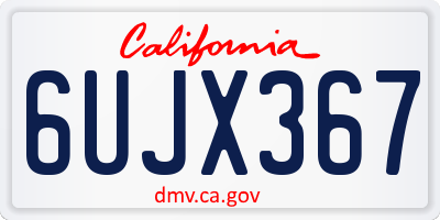 CA license plate 6UJX367