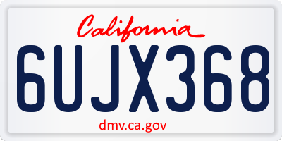 CA license plate 6UJX368