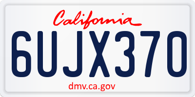 CA license plate 6UJX370