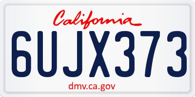 CA license plate 6UJX373