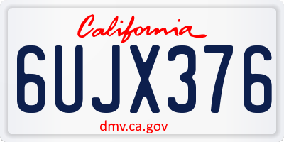 CA license plate 6UJX376
