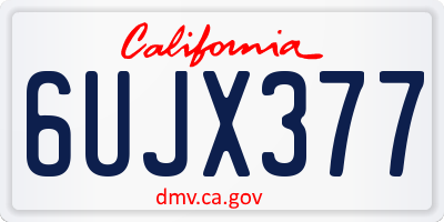 CA license plate 6UJX377