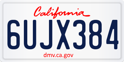CA license plate 6UJX384