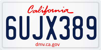 CA license plate 6UJX389