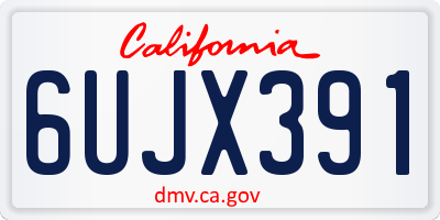 CA license plate 6UJX391