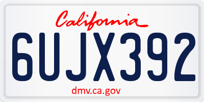 CA license plate 6UJX392