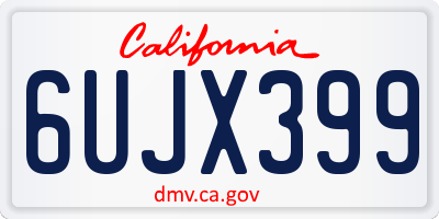 CA license plate 6UJX399